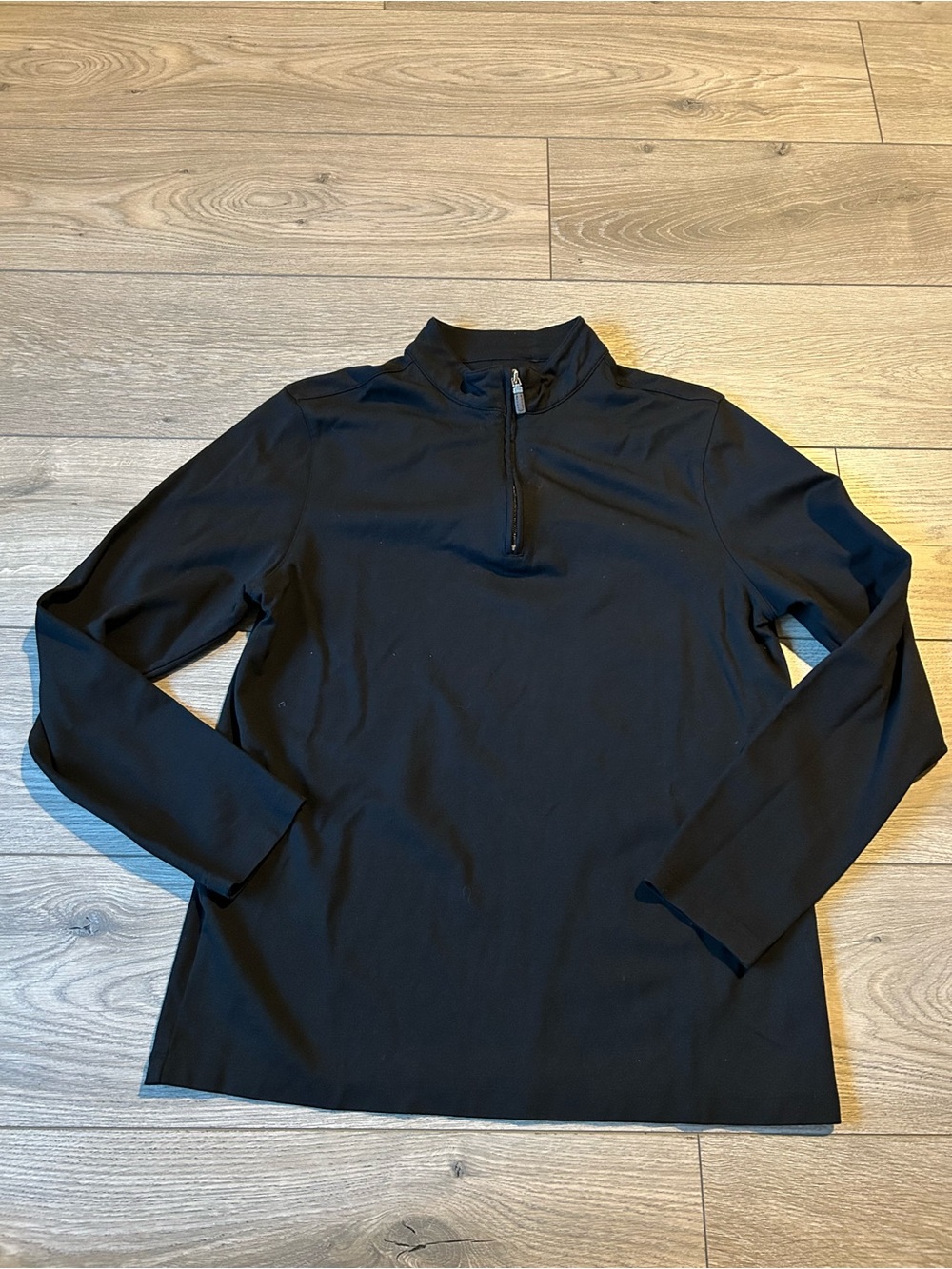 Mizzen+Main Mens Black Quarter Zip Pullover Stretch Performance Top Sz M
